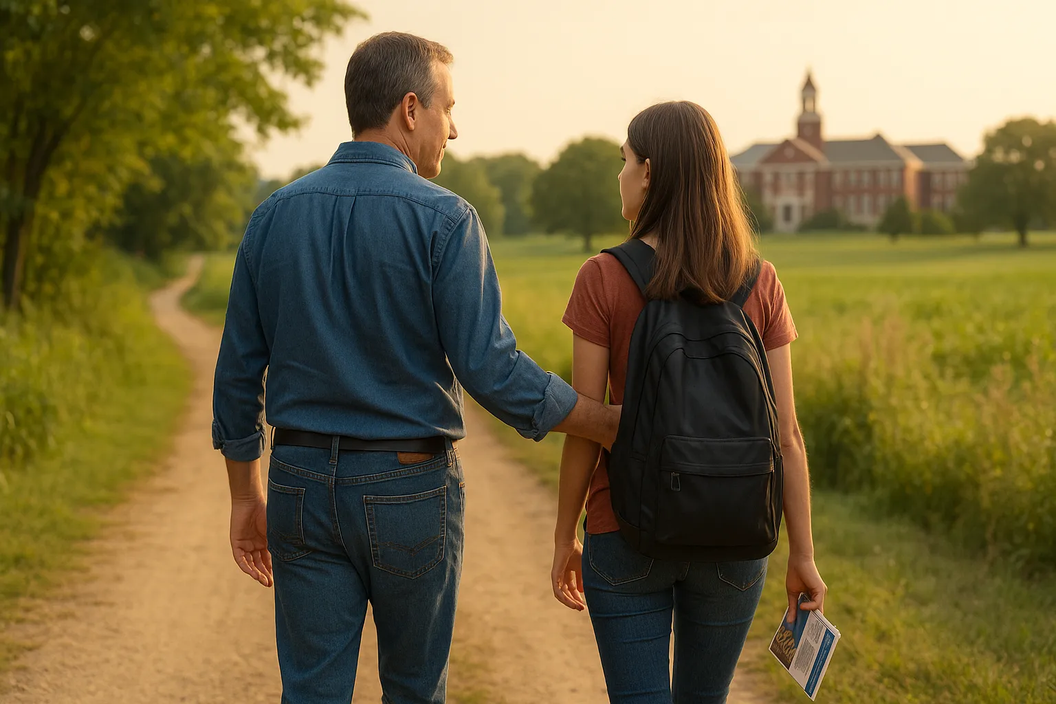 “Parent guiding high school student through career exploration and college planning at home”