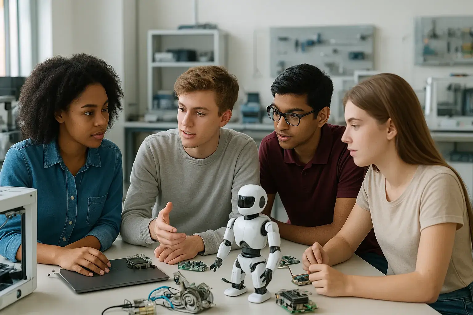 “High school students participating in engineering internships to gain real-world experience”