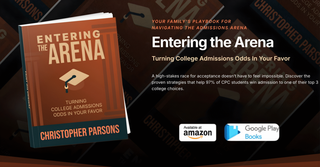 entering arena college admissions book by christopher parsons