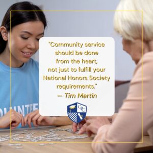 Volunteering in a nursing home is a great opportunity for high school students to demonstrate that they are involved in their community.